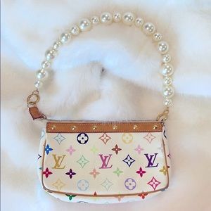 Auth Louis Vuitton Murakami Multicolor Pochette